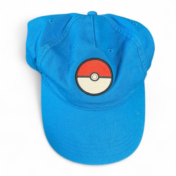 Pokemon Pokeball Hat Nintendo Snapback Baseball Cap Adult Adjustable Blue - Picture 1 of 3